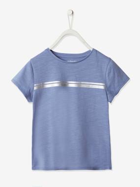 Sportwear-Sports T-Shirt with Iridescent Stripes for Girls, Oeko-Tex®