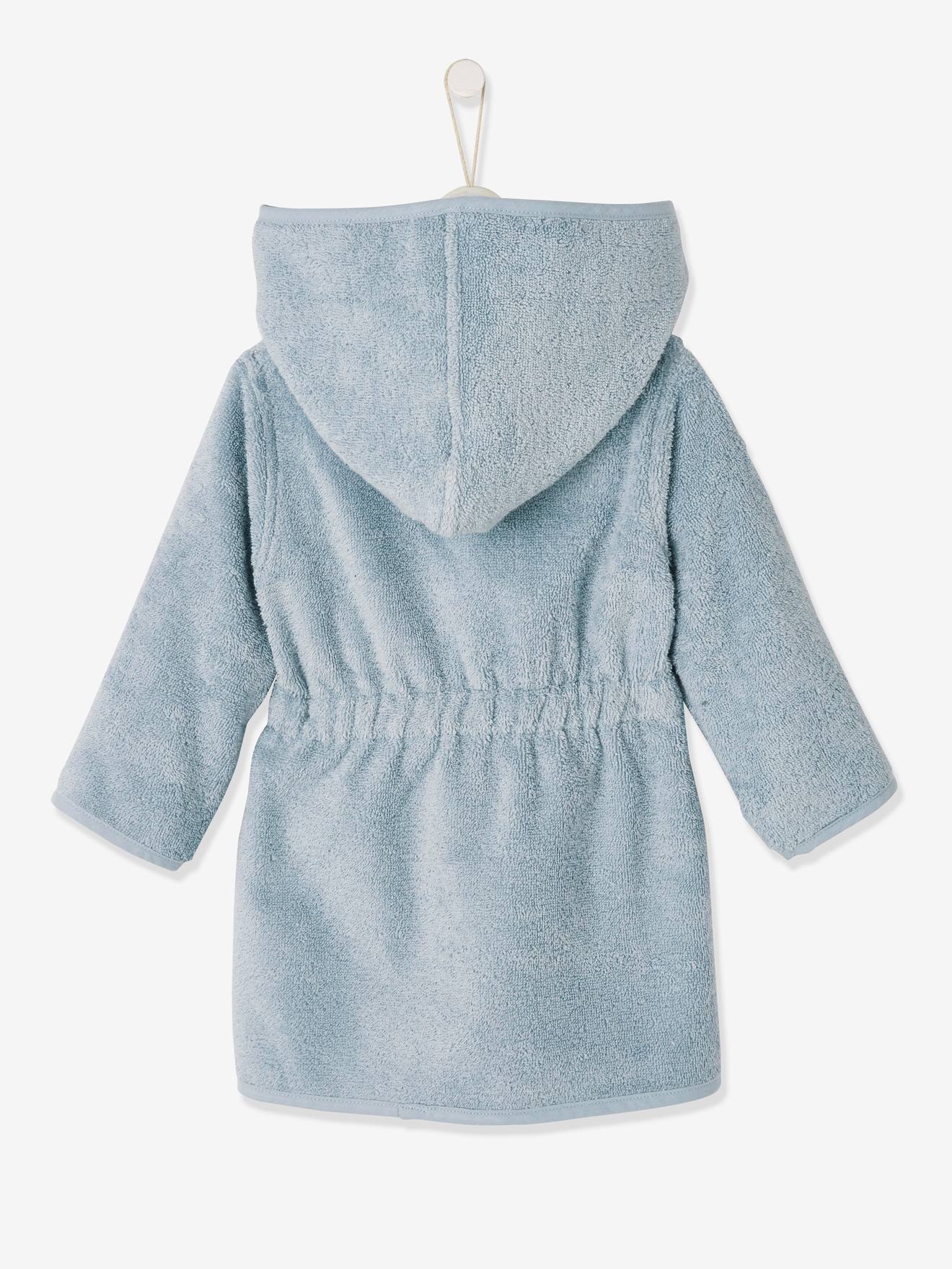 Peignoir Uni Bebe Personnalisable Oeko Tex Turquoise Bebe