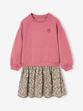 -Dual Fabric Dress for Girls