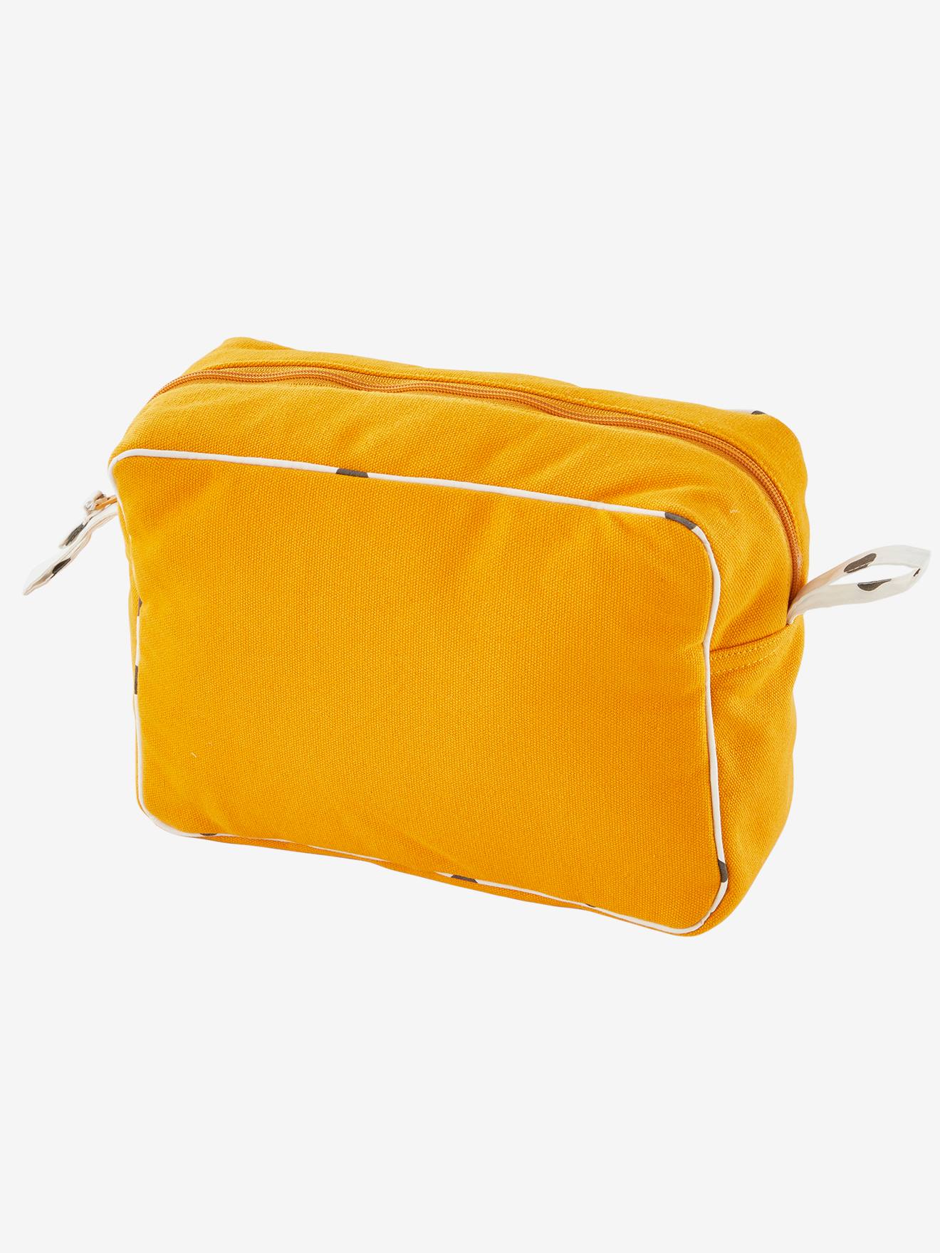 yellow toiletry bag