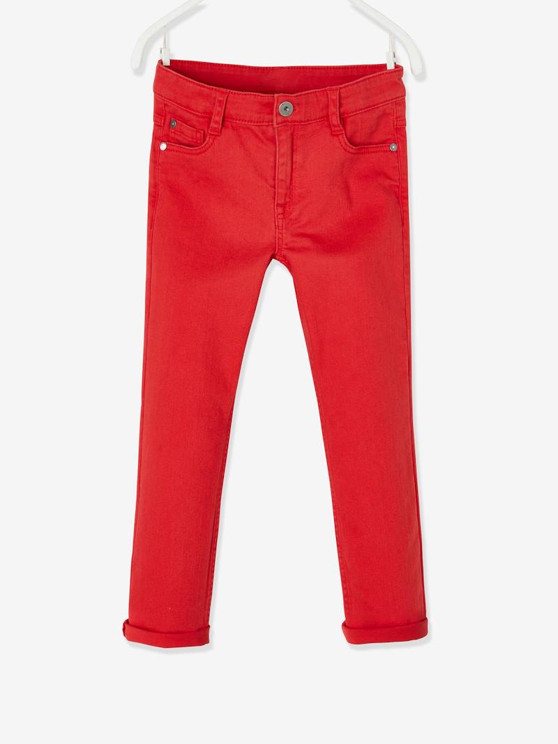 Coloured Straight Leg Trousers for Boys dark red, Boys