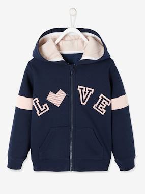 Fille-Collection sport-Sweat zippé à capuche sport "Love"  fille