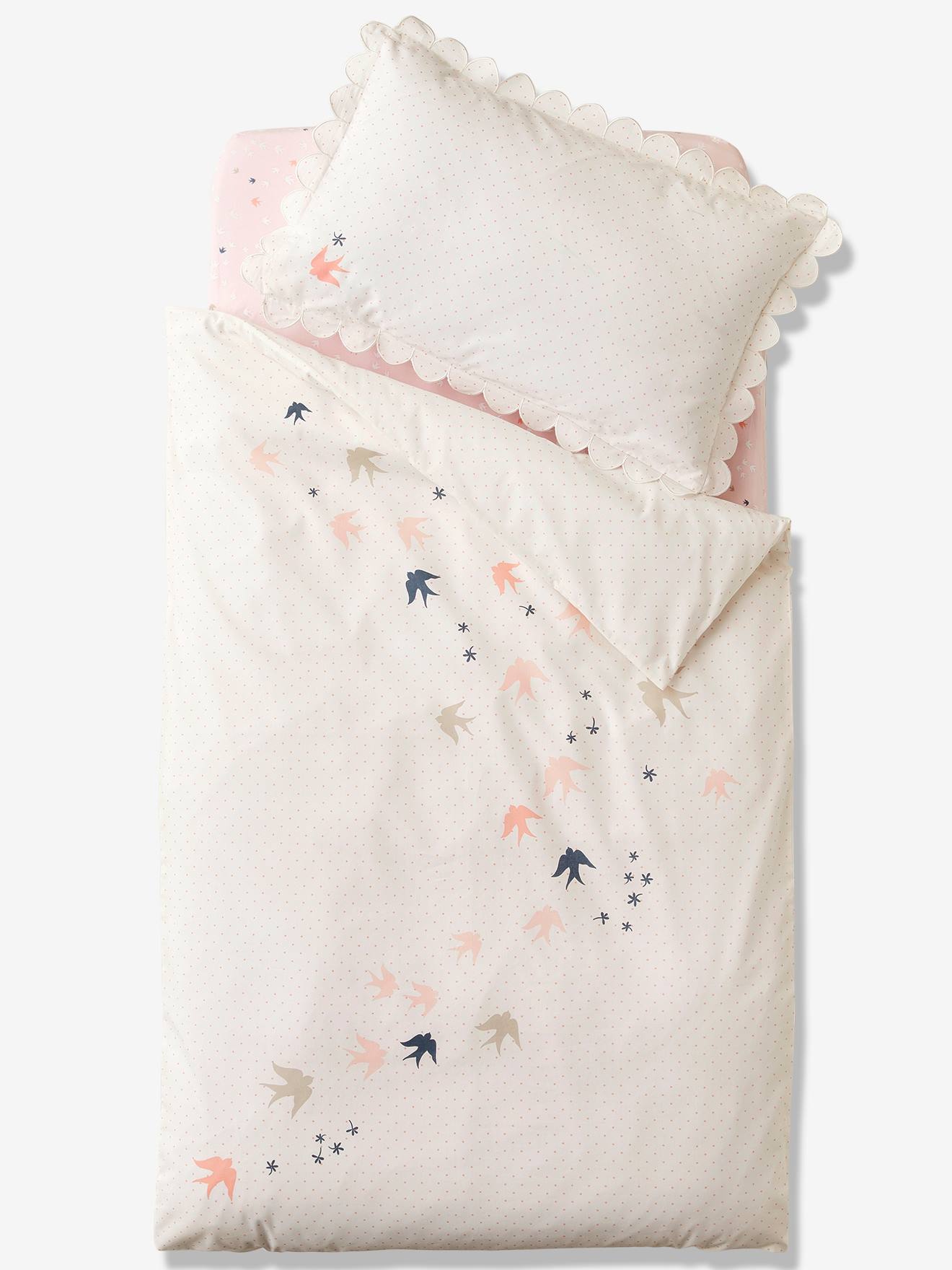 Housse De Couette Bebe Baby Bird Oeko Tex Ivoire Linge De Lit Deco