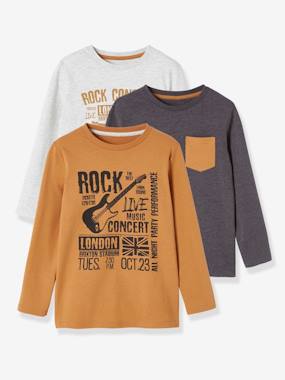 Boys-Pack of 3 Assorted Long-Sleeved Tops for Boys