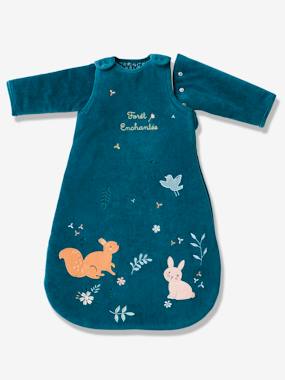 selection-velour-Baby Sleep Bag with Removable Sleeves, FORET ENCHANTEE