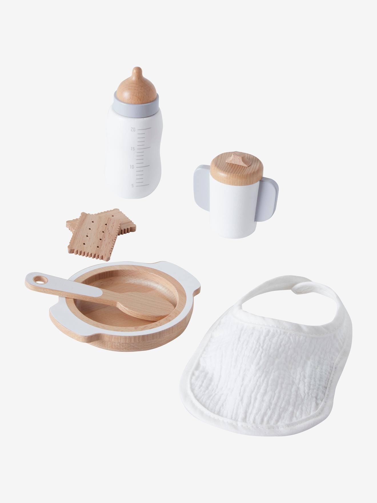 Set accessoires hygiène poupon en bois FSC® - blanc, Jouet