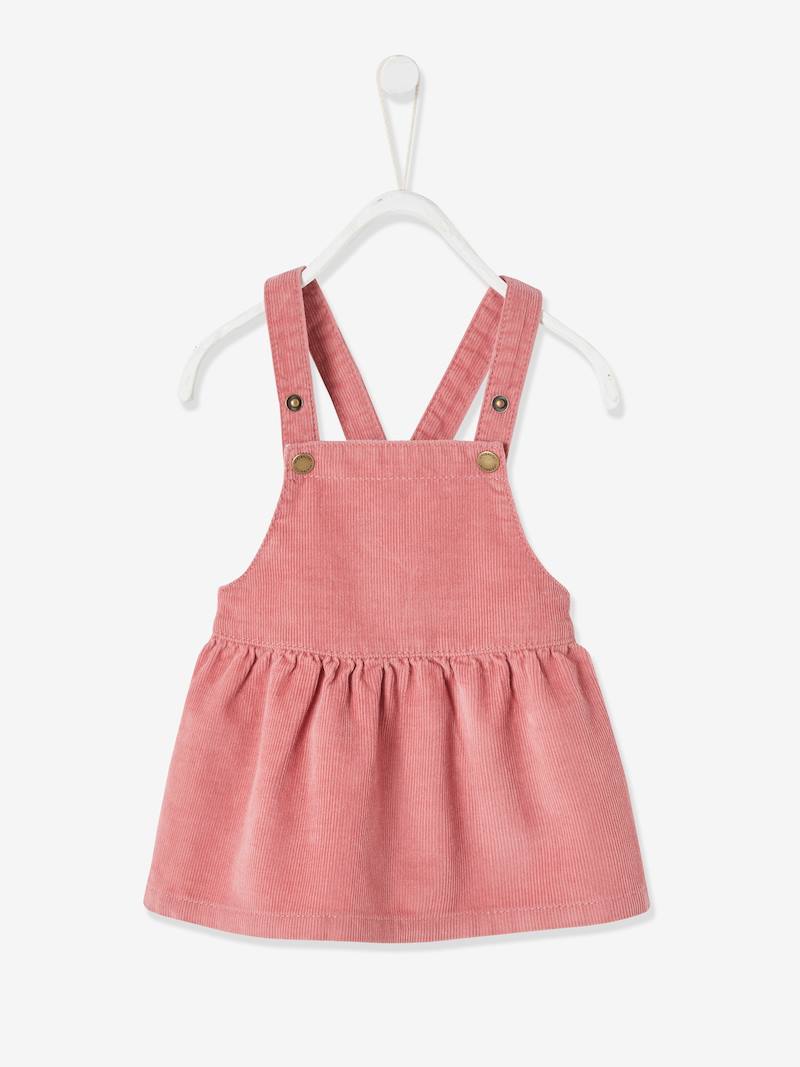 Corduroy Dungaree Dress For Baby Girls dark purple, Baby