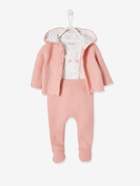 3 Piece Outfit Gift For Newborn Babies Light Pink Baby