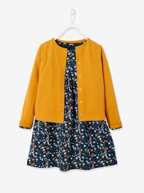 eco-friendly-fashion-Dress & Jacket Outfit with Floral Print for Girls