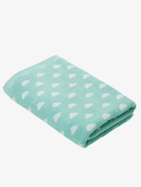 Serviette de bain BLEU / ETOILES+GRIS / ETOILES+ROSE / POIS+VERT / NUAGE - vertbaudet enfant 