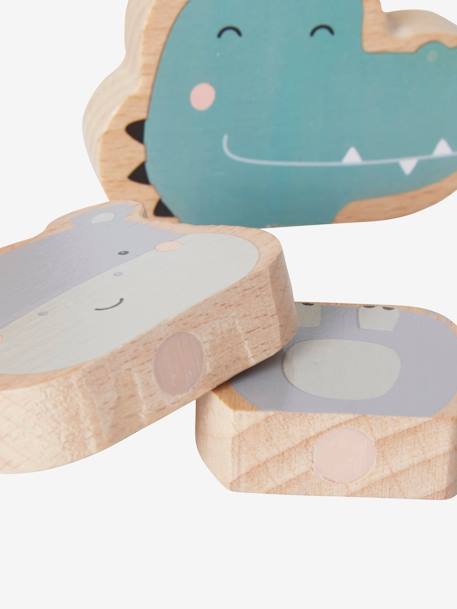 Magnetic Animals - FSC® Certified Wood Multi+PINK LIGHT SOLID WITH DESIGN - vertbaudet enfant 