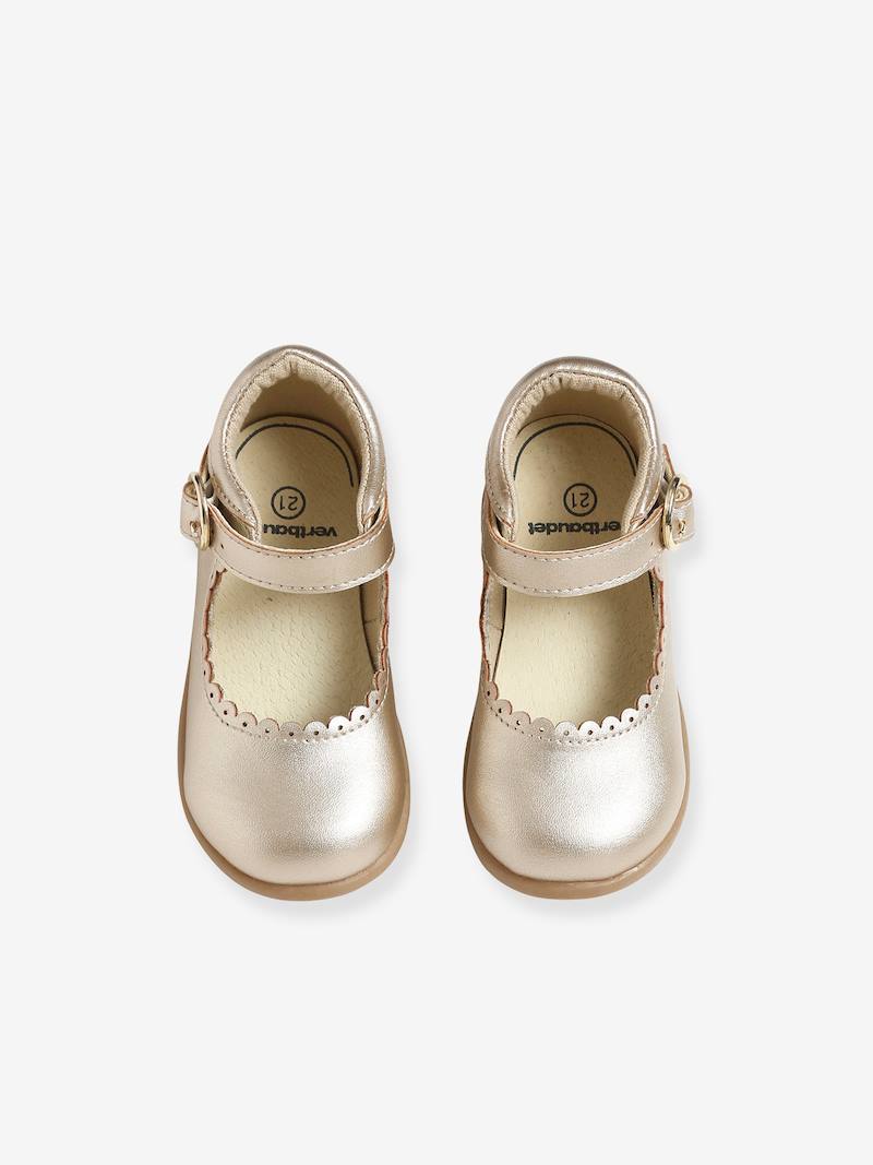 Scalloped Mary Jane Shoes for Baby Girls gold, Shoes