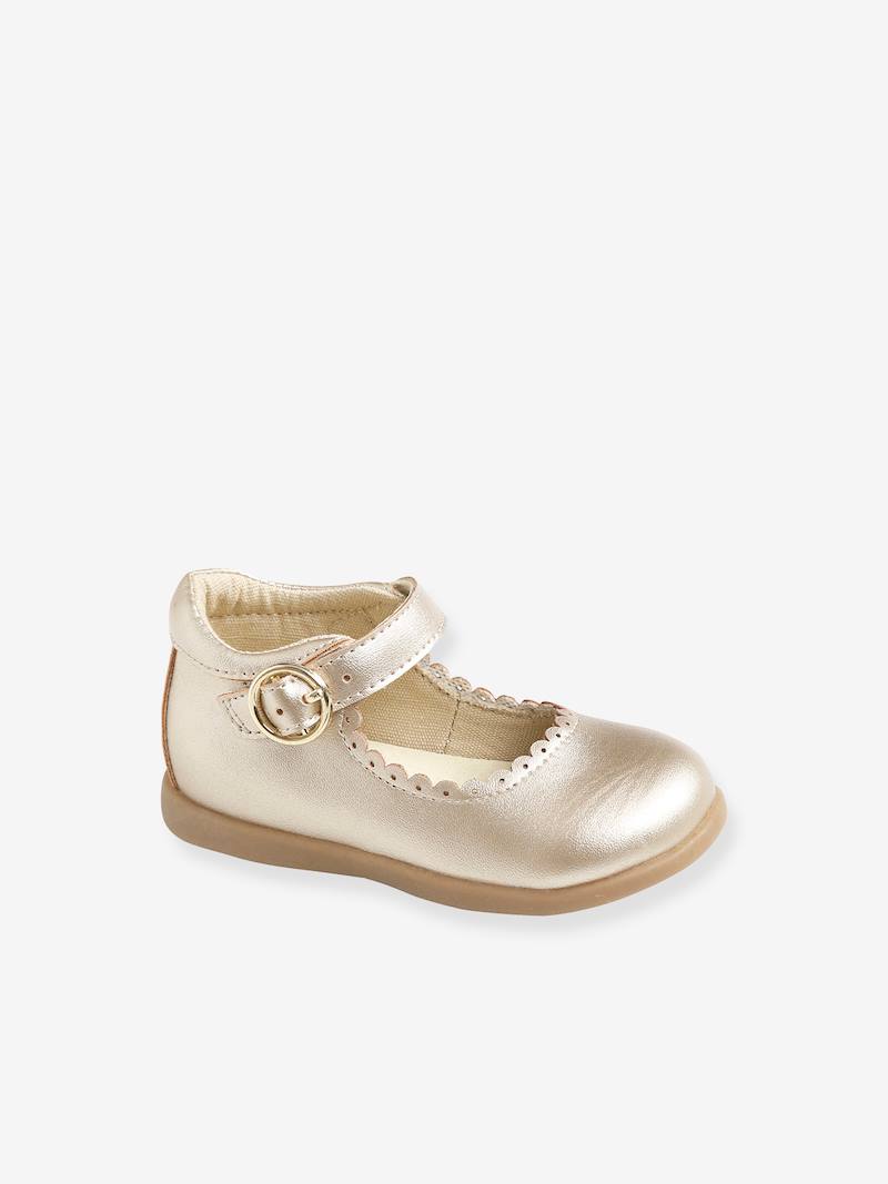 Scalloped Mary Jane Shoes for Baby Girls gold, Shoes