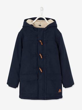 Coat & jacket-Woollen Duffle Coat with Sherpa Lining for Boys