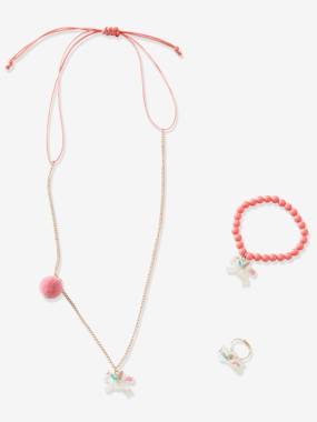 Fille-Accessoires-Bijoux-Ensemble collier, bracelet et bague Licorne fille