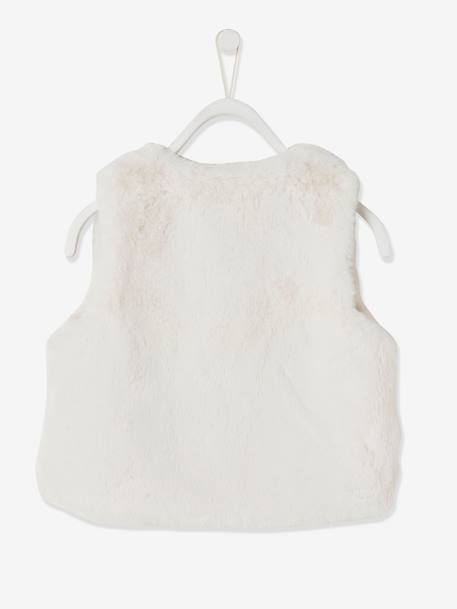 Gilet sans manches imitation fourrure fille BLANC CLAIR UNI+blush - vertbaudet enfant 