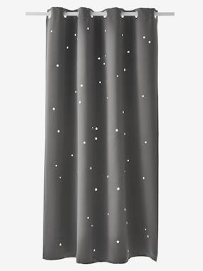 Bedding & Decor-Decoration-Blackout Curtain with Eyelets & Perforated Motifs