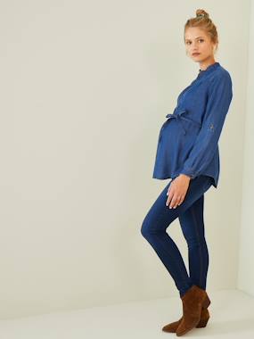 preparing the arrival of baby way mother-to-be-Skinny Leg Jeans in Stretch Denim for Maternity