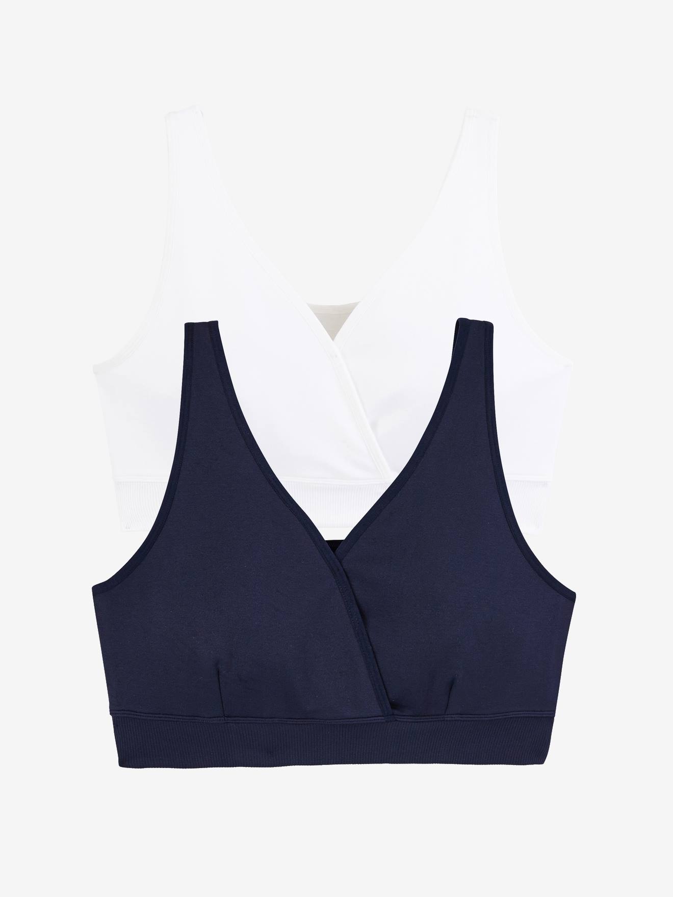 VERTBAUDET Lot De 2 Brassières D'Allaitement Sans Couture En Microfibre - Ultra Confort Grossesse & Allaitement - Anthracite/Noir XL