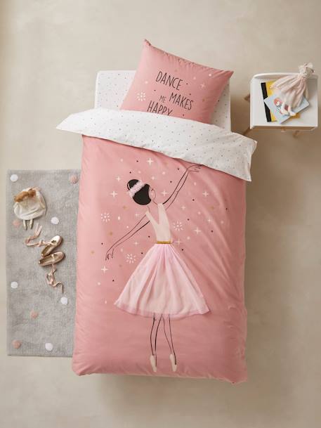 Parure Housse De Couette Taie D Oreiller Enfant Entrechat Oeko Tex Rose Linge De Lit Deco