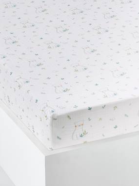 Children/'s Fitted Sheet with Elasticated Corners White Fitted Sheet 70 x 130 cm Iris PERLARARA Cot Bed Sheet in Cotton