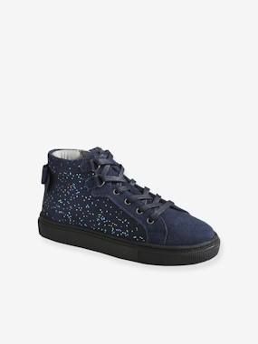 Shoes-High-Top Leather Trainers for Girls