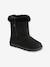 Girls' Boots with Fur Black+Brown/Print - vertbaudet enfant 