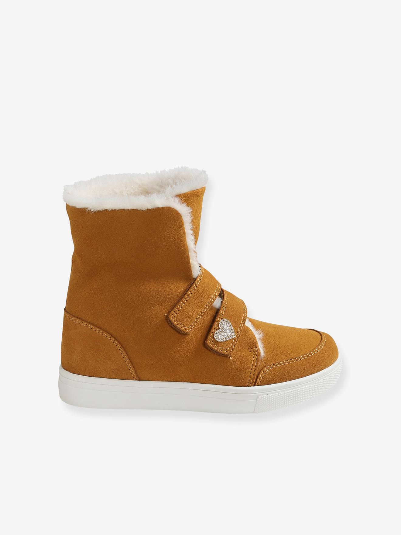 Bottes fourrées camel pour enfant fille