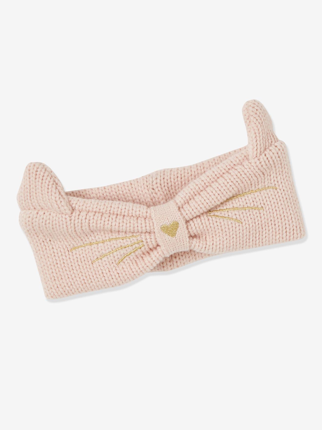 Headband Chat - rose clair, Fille