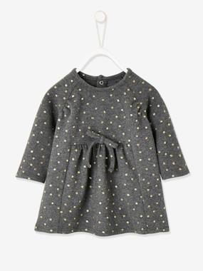 -Jersey Knit Dress with Iridescent Print, for Baby Girls