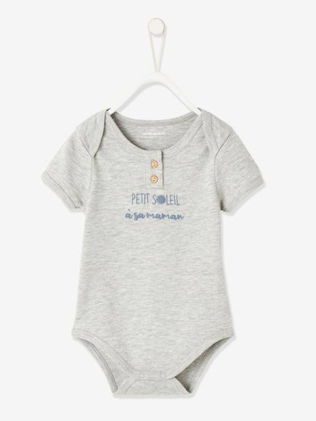 Body Bebe Naissance Message Oeko Tex Gris Clair Chine Bebe