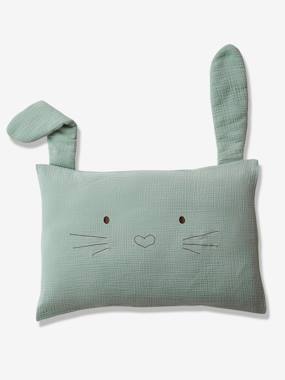 -Pillowcase in Cotton Gauze for Babies, LAPIN VERT