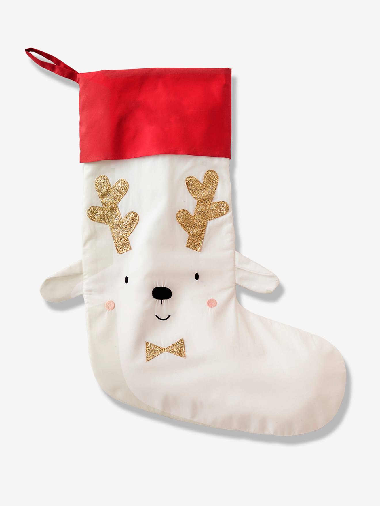 Chaussette De Noel Renne Blanc 11 0602 Tcx Linge De Lit Deco