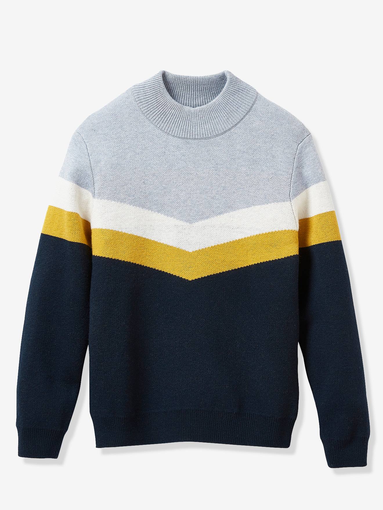 grey and yellow jumper