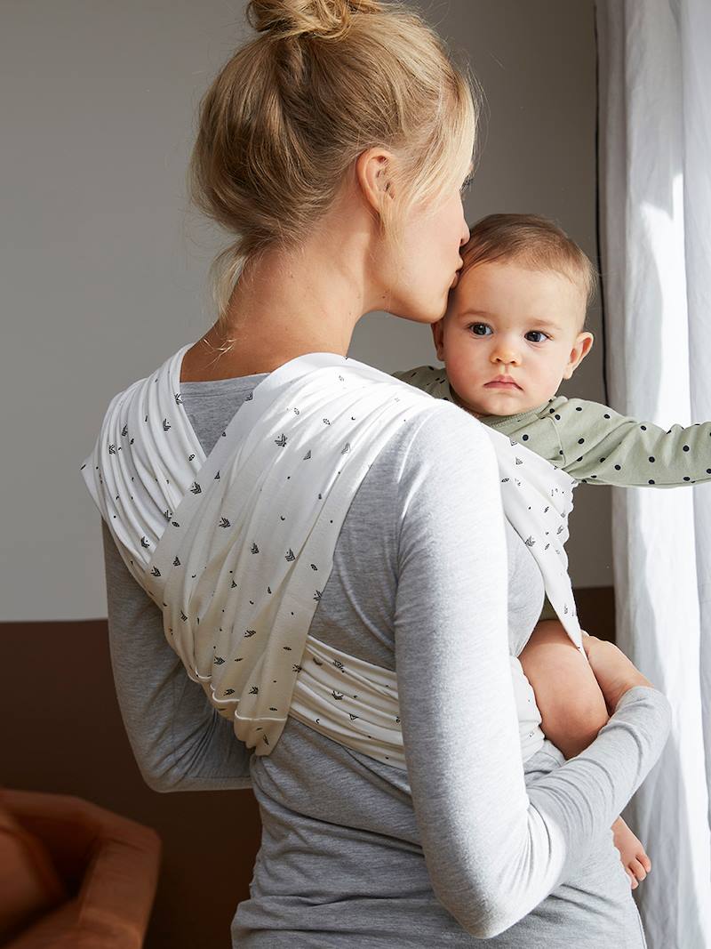 NoTie Loop Baby Carrier white/print, Nursery