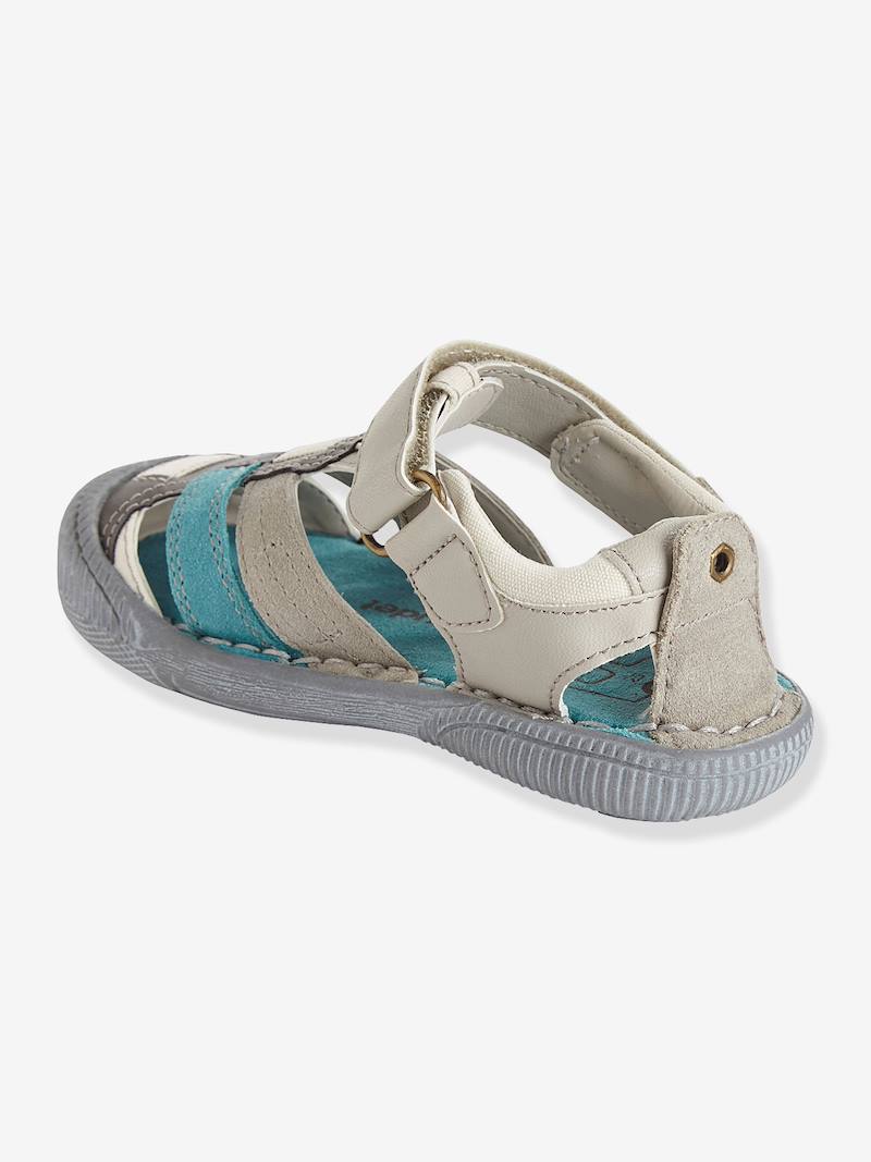 Boys Leather Sandals, Designed For Autonomy grey, Shoes