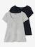Pack of 2 Wrap-Over T-Shirts, Maternity & Nursing Special Black+Dark Blue+pale pink - vertbaudet enfant 