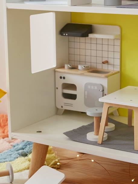 Mobilier de cuisine pour poupée mannequin en bois FSC® blanc - vertbaudet enfant 