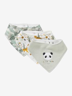 preparing the arrival of the baby's maternity suitcase-3 Bandana-Style Bibs in Cotton Gauze