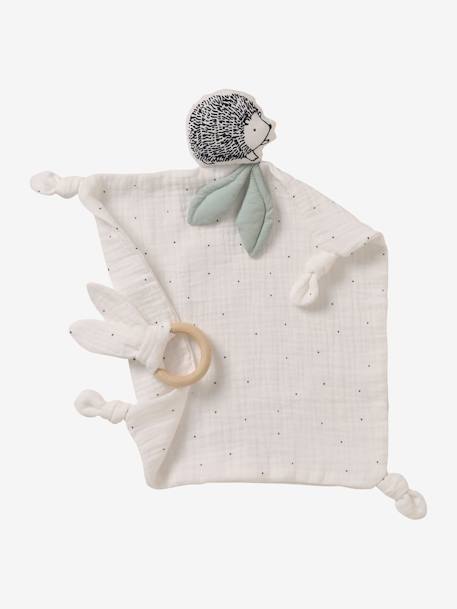Square Comforter in Organic Cotton & Polyester, Lovely Nature White - vertbaudet enfant 