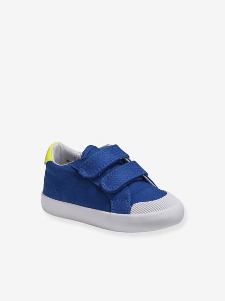 Baskets Scratchees Bebe Garcon En Toile Bleu Chaussures