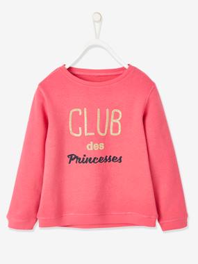 Girls-Sweatshirt with Message & Iridescent Details for Girls
