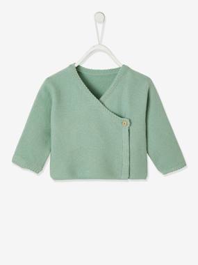 Baby-Jumpers, Cardigans & Sweaters-Cardigans-Cotton & Wool Cardigan, for Babies