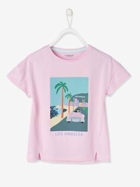 Girls-Short Sleeve T-Shirt with "City" Motif for Girls