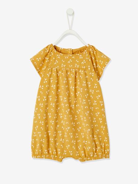 Combinaison Courte Bebe Fille Moutarde Imprime Bebe
