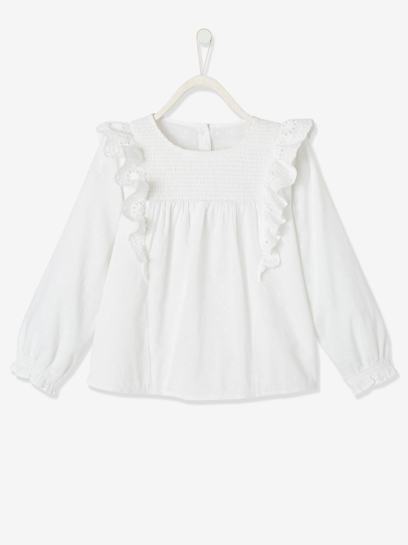 Blouse with Broderie Anglaise Ruffles 