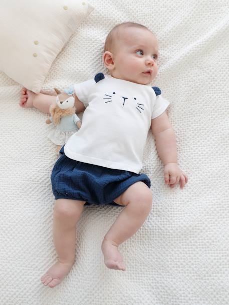 Ensemble Naissance T Shirt Et Short De Ceremonie Bebe Bleu Jean Bebe