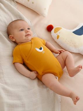 Baby-Bodysuits & Sleepsuits-Pack of 5 Short Sleeve Bodysuits, Seagull, Front Opening, for Newborn Babies