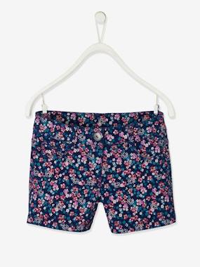 -Shorts with Floral Print, for Girls