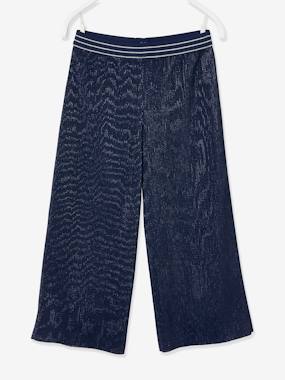 Wide Leg Trousers in Pleated & Iridescent Fabric, Occasion Wear, for Girls  - vertbaudet enfant